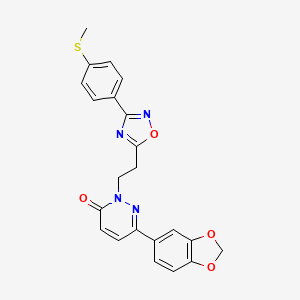 6-(2H-1,3-benzodioxol-5-yl)-2-(2-{3-[4-(methylsulfanyl)phenyl]-1,2,4-oxadiazol-5-yl}ethyl)-2,3-dihydropyridazin-3-one - 1115915-24-6