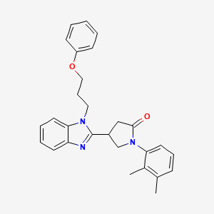 1-(2,3-dimethylphenyl)-4-[1-(3-phenoxypropyl)-1H-1,3-benzodiazol-2-yl]pyrrolidin-2-one - 847395-71-5