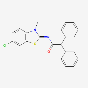 (E)-N-(6-chloro-3-methylbenzo[d]thiazol-2(3H)-ylidene)-2,2-diphenylacetamide - 303797-25-3