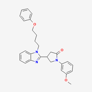 1-(3-methoxyphenyl)-4-(1-(4-phenoxybutyl)-1H-benzo[d]imidazol-2-yl)pyrrolidin-2-one - 877778-41-1
