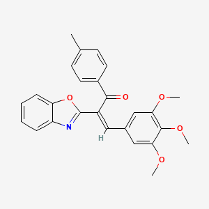 (2Z)-2-(1,3-benzoxazol-2-yl)-1-(4-methylphenyl)-3-(3,4,5-trimethoxyphenyl)prop-2-en-1-one - 494200-39-4