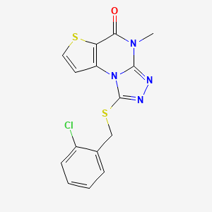1-((2-chlorobenzyl)thio)-4-methylthieno[2,3-e][1,2,4]triazolo[4,3-a]pyrimidin-5(4H)-one - 1215623-86-1