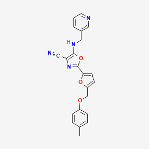 2-{5-[(4-methylphenoxy)methyl]furan-2-yl}-5-{[(pyridin-3-yl)methyl]amino}-1,3-oxazole-4-carbonitrile - 931748-81-1