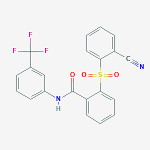 2-((2-Cyanophenyl)sulfonyl)-N-(3-(trifluoromethyl)phenyl)benzenecarboxamide - 477885-97-5