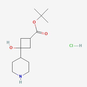Tert-butyl 3-hydroxy-3-piperidin-4-ylcyclobutane-1-carboxylate;hydrochloride - 2305253-30-7