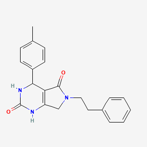 6-phenethyl-4-(p-tolyl)-3,4,6,7-tetrahydro-1H-pyrrolo[3,4-d]pyrimidine-2,5-dione - 940745-91-5