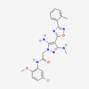 2-(5-amino-3-(methylamino)-4-(3-(o-tolyl)-1,2,4-oxadiazol-5-yl)-1H-pyrazol-1-yl)-N-(5-chloro-2-methoxyphenyl)acetamide - 1170249-05-4
