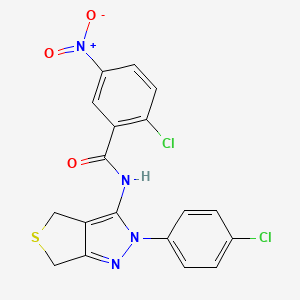 2-chloro-N-(2-(4-chlorophenyl)-4,6-dihydro-2H-thieno[3,4-c]pyrazol-3-yl)-5-nitrobenzamide - 450341-27-2