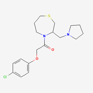 2-(4-Chlorophenoxy)-1-(3-(pyrrolidin-1-ylmethyl)-1,4-thiazepan-4-yl)ethanone - 1421508-97-5