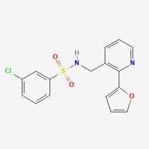 3-chloro-N-((2-(furan-2-yl)pyridin-3-yl)methyl)benzenesulfonamide - 2034269-05-9