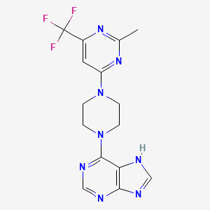 6-(4-(2-methyl-6-(trifluoromethyl)pyrimidin-4-yl)piperazin-1-yl)-9H-purine - 2034330-32-8