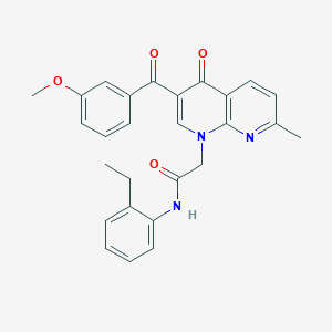 N-(2-ethylphenyl)-2-[3-(3-methoxybenzoyl)-7-methyl-4-oxo-1,4-dihydro-1,8-naphthyridin-1-yl]acetamide - 894889-77-1