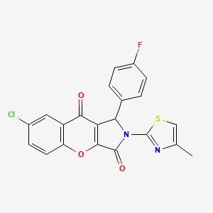7-Chloro-1-(4-fluorophenyl)-2-(4-methylthiazol-2-yl)-1,2-dihydrochromeno[2,3-c]pyrrole-3,9-dione - 844660-89-5