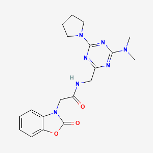 N-((4-(dimethylamino)-6-(pyrrolidin-1-yl)-1,3,5-triazin-2-yl)methyl)-2-(2-oxobenzo[d]oxazol-3(2H)-yl)acetamide - 2034420-14-7
