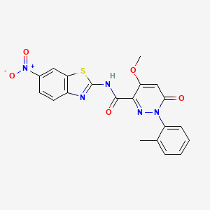 4-methoxy-1-(2-methylphenyl)-N-(6-nitro-1,3-benzothiazol-2-yl)-6-oxo-1,6-dihydropyridazine-3-carboxamide - 921835-37-2