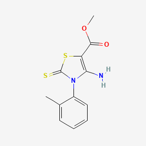 methyl 4-amino-3-(2-methylphenyl)-2-sulfanylidene-2,3-dihydro-1,3-thiazole-5-carboxylate - 689771-91-3