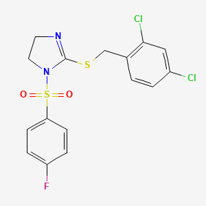 2-{[(2,4-dichlorophenyl)methyl]sulfanyl}-1-(4-fluorobenzenesulfonyl)-4,5-dihydro-1H-imidazole - 868219-12-9