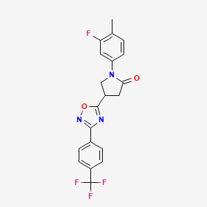1-(3-Fluoro-4-methylphenyl)-4-{3-[4-(trifluoromethyl)phenyl]-1,2,4-oxadiazol-5-YL}pyrrolidin-2-one - 941918-31-6