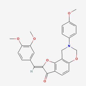 (Z)-2-(3,4-dimethoxybenzylidene)-8-(4-methoxyphenyl)-8,9-dihydro-2H-benzofuro[7,6-e][1,3]oxazin-3(7H)-one - 2014409-57-3