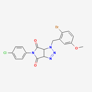 1-[(2-bromo-5-methoxyphenyl)methyl]-5-(4-chlorophenyl)-1H,3aH,4H,5H,6H,6aH-pyrrolo[3,4-d][1,2,3]triazole-4,6-dione - 1052604-02-0