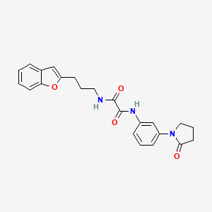 N1-(3-(benzofuran-2-yl)propyl)-N2-(3-(2-oxopyrrolidin-1-yl)phenyl)oxalamide - 2034558-99-9