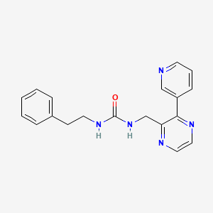1-Phenethyl-3-((3-(pyridin-3-yl)pyrazin-2-yl)methyl)urea - 2034536-84-8
