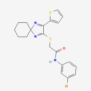 N-(3-bromophenyl)-2-((3-(thiophen-2-yl)-1,4-diazaspiro[4.5]deca-1,3-dien-2-yl)thio)acetamide - 1223895-92-8