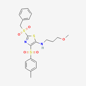2-(benzylsulfonyl)-N-(3-methoxypropyl)-4-tosylthiazol-5-amine - 824417-69-8