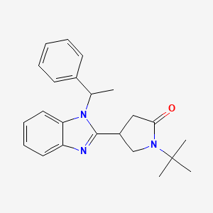 1-tert-butyl-4-[1-(1-phenylethyl)-1H-1,3-benzodiazol-2-yl]pyrrolidin-2-one - 887347-69-5