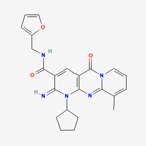 1-Cyclopentyl-2-imino-8-methyl-10-oxo-1,10-dihydro-2H-1,9,10a-triaza-anthracene-3-carboxylic acid (furan-2-ylmethyl)-amide - 797814-68-7