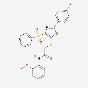 2-((2-(4-fluorophenyl)-4-(phenylsulfonyl)oxazol-5-yl)thio)-N-(2-methoxyphenyl)acetamide - 686737-02-0