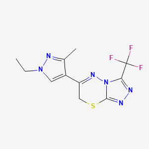 6-(1-ethyl-3-methyl-1H-pyrazol-4-yl)-3-(trifluoromethyl)-7H-[1,2,4]triazolo[3,4-b][1,3,4]thiadiazine - 1003993-49-4