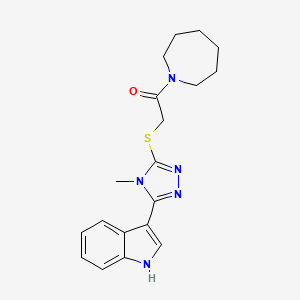 2-((5-(1H-indol-3-yl)-4-methyl-4H-1,2,4-triazol-3-yl)thio)-1-(azepan-1-yl)ethanone - 852142-05-3