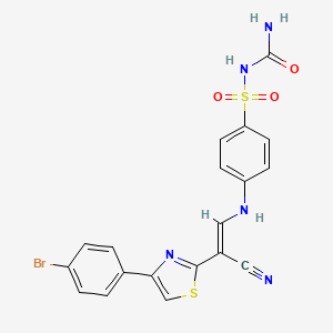 (E)-4-((2-(4-(4-bromophenyl)thiazol-2-yl)-2-cyanovinyl)amino)-N-carbamoylbenzenesulfonamide - 799770-53-9