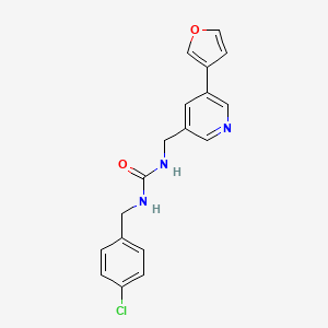 1-(4-Chlorobenzyl)-3-((5-(furan-3-yl)pyridin-3-yl)methyl)urea - 2034499-06-2