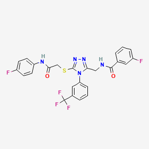 3-fluoro-N-{[5-({[(4-fluorophenyl)carbamoyl]methyl}sulfanyl)-4-[3-(trifluoromethyl)phenyl]-4H-1,2,4-triazol-3-yl]methyl}benzamide - 393840-55-6