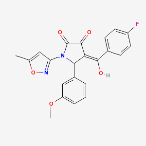 4-(4-fluorobenzoyl)-3-hydroxy-5-(3-methoxyphenyl)-1-(5-methylisoxazol-3-yl)-1H-pyrrol-2(5H)-one - 618875-05-1