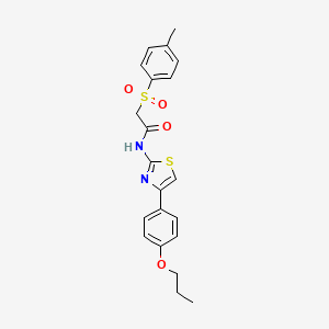 N-(4-(4-propoxyphenyl)thiazol-2-yl)-2-tosylacetamide - 895444-51-6