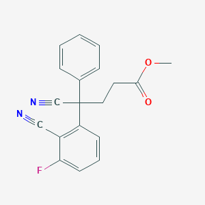 Methyl 4-cyano-4-(2-cyano-3-fluorophenyl)-4-phenylbutanoate - 400086-50-2