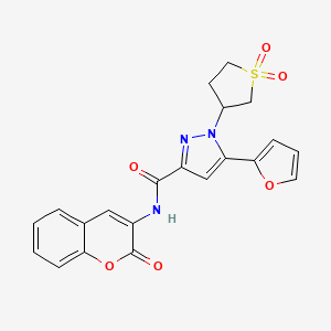 1-(1,1-dioxidotetrahydrothiophen-3-yl)-5-(furan-2-yl)-N-(2-oxo-2H-chromen-3-yl)-1H-pyrazole-3-carboxamide - 1172068-60-8