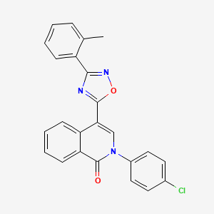 2-(4-chlorophenyl)-4-[3-(2-methylphenyl)-1,2,4-oxadiazol-5-yl]-1,2-dihydroisoquinolin-1-one - 1326930-16-8