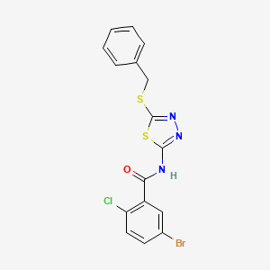 N-[5-(benzylsulfanyl)-1,3,4-thiadiazol-2-yl]-5-bromo-2-chlorobenzamide - 393569-12-5