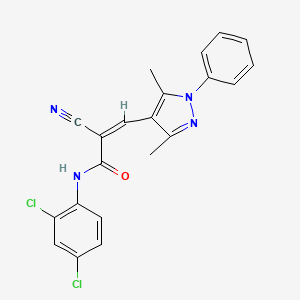 (Z)-2-Cyano-N-(2,4-dichlorophenyl)-3-(3,5-dimethyl-1-phenylpyrazol-4-yl)prop-2-enamide - 1005882-17-6