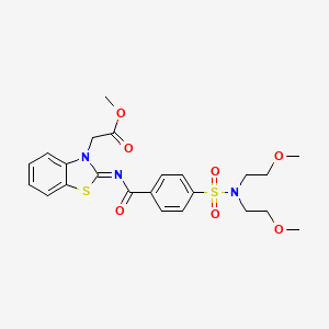 (Z)-methyl 2-(2-((4-(N,N-bis(2-methoxyethyl)sulfamoyl)benzoyl)imino)benzo[d]thiazol-3(2H)-yl)acetate - 941871-93-8