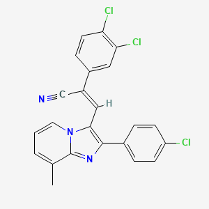 (2Z)-3-[2-(4-chlorophenyl)-8-methylimidazo[1,2-a]pyridin-3-yl]-2-(3,4-dichlorophenyl)prop-2-enenitrile - 478248-57-6