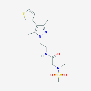 N-{2-[3,5-dimethyl-4-(thiophen-3-yl)-1H-pyrazol-1-yl]ethyl}-2-(N-methylmethanesulfonamido)acetamide - 2034555-71-8