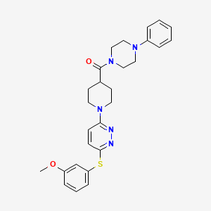3-[(3-methoxyphenyl)sulfanyl]-6-[4-(4-phenylpiperazine-1-carbonyl)piperidin-1-yl]pyridazine - 1223812-45-0
