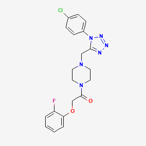 1-(4-((1-(4-chlorophenyl)-1H-tetrazol-5-yl)methyl)piperazin-1-yl)-2-(2-fluorophenoxy)ethanone - 1049385-74-1