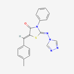 (2Z,5Z)-5-[(4-methylphenyl)methylidene]-3-phenyl-2-[(4H-1,2,4-triazol-4-yl)imino]-1,3-thiazolidin-4-one - 478077-81-5