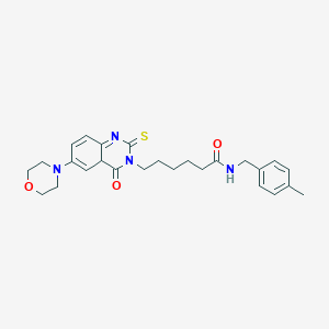 N-[(4-methylphenyl)methyl]-6-[6-(morpholin-4-yl)-4-oxo-2-sulfanylidene-1,2,3,4-tetrahydroquinazolin-3-yl]hexanamide - 689769-65-1